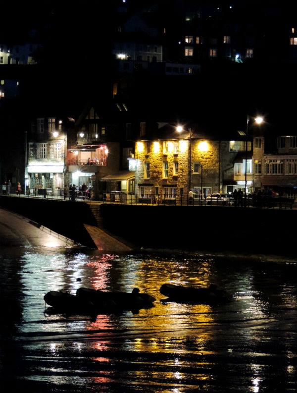St. Ives harbor by night
