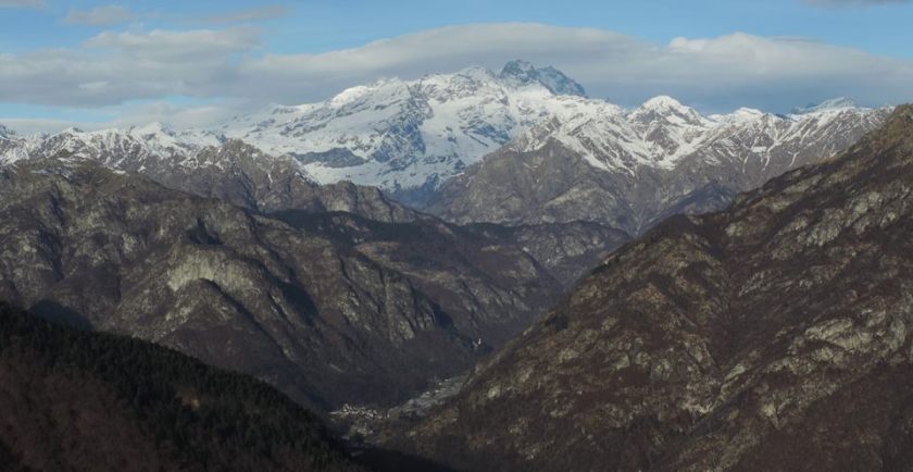 Il massiccio del Monte Rosa visto dall'Alpe di Mera - Scopello, Piemonte